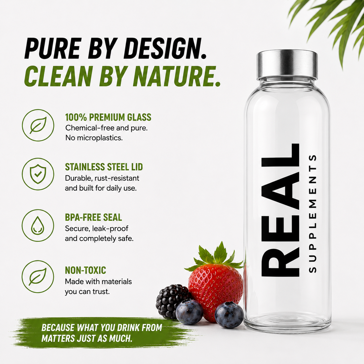 REAL Toxin-Free Glass Bottle